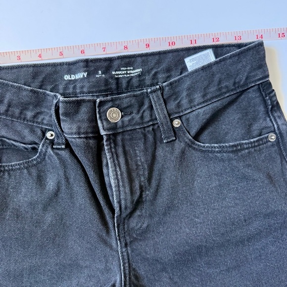 Old Navy Slouchy Straight Jeans Black Petite 2P - Picture 4 of 8
